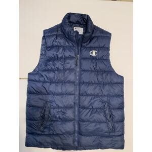 Authentic Champion Blue Puffer Activewear Vest Size Large
